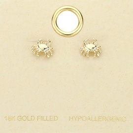 18K Gold Filled Crab Stud Earrings