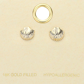 18K Gold Filled Shell Stud Earrings