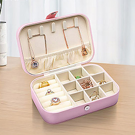 Faux Leather Portable Jewelry Box