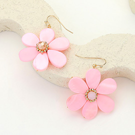 Resin Flower Dangle Earrings