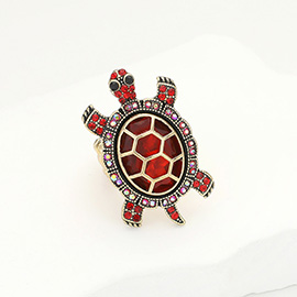 Stone Embellished Sea Turtle Stretch Ring