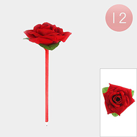 12PCS - Rose Stem Ball Pens