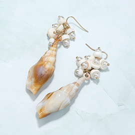 Miter Shell Dangle Earrings