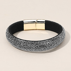 Felt Back Bling Studded Magnetic Bracelet