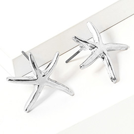 Metal Starfish Stud Earrings