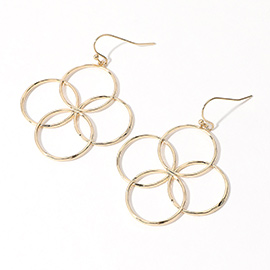 Metal Wire Open Abstract Dangle Earrings