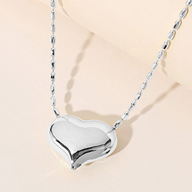 Puffy Heart Pendant Necklace