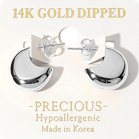 14K Gold Dipped Hypoallergenic Mini Curve Bean Earrings