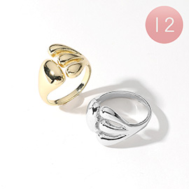 12PCS - Metal Abstract Rings