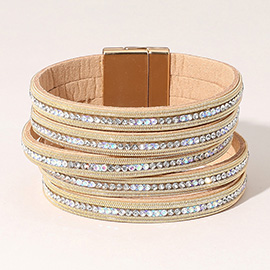 Bling Studded Five Row Magnetic Bracelet