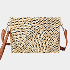 Multi Color Straw Clutch Bag / Crossbody Bag