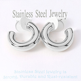 Stainless Steel Chunky Hoop Earrings