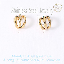 18K Gold Dipped Stainless Steel Split Mini Hoop Earrings