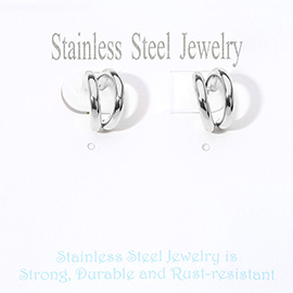 Stainless Steel Split Mini Hoop Earrings