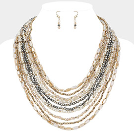 Multi Beaded Strand Necklace