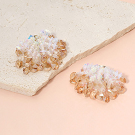 Faceted Seed Beaded Cluster Earrings