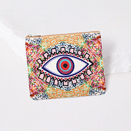 Abstract Evil Eye Printed Mini Pouch Bag