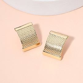 Textured Metal Plate Earrings