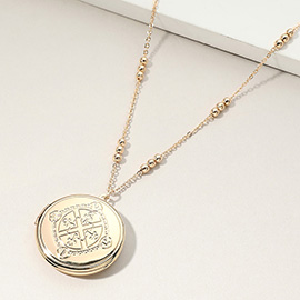 Religious Cross Medal Locket Pendant Necklace