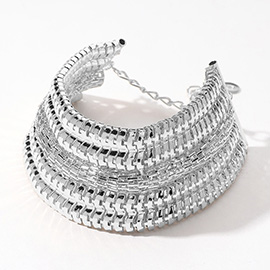 Metal Snake Chain Strand Bracelet