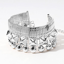 Abstract Metal Wide Bracelet