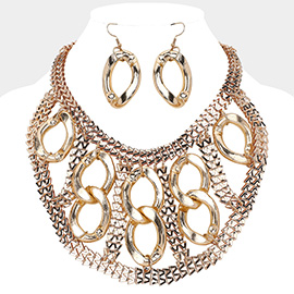 Chunky Chain Embellished Statement Necklace