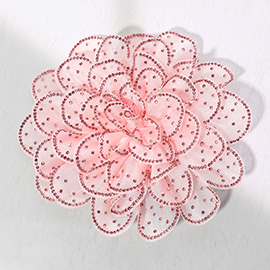 Bling Studded Fabric Flower Brooch / Hair Clip