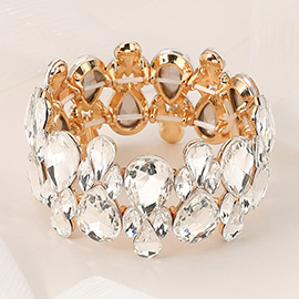 Teardrop Cluster Stretch Evening Bracelet