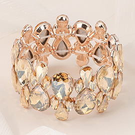 Teardrop Cluster Stretch Evening Bracelet