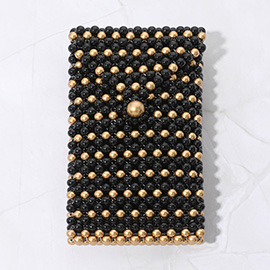 Pearl Beaded Phone Holder Crossbody Bag