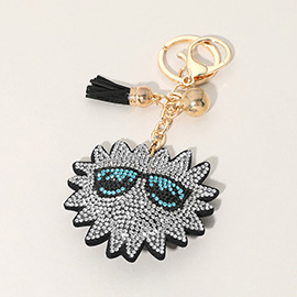 Bling Studded Sunglasses on Sunburst Tassel Keychain