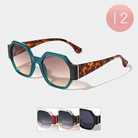 12PCS - Geometric Shaped Frame Wayfarer Sunglasses