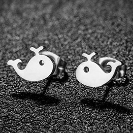 Stainless Steel Dolphin Stud Earrings