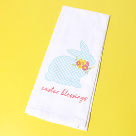 Easter Bunny Easter Blessing Message Printed Kitchen Towel