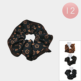 12PCS - Clover Patterned Fabric Hair Bands