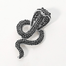 Stone Paved Cobra Snake Pin Brooch