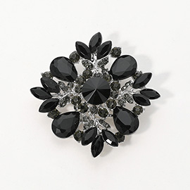 Teardrop Marquise Stone Cluster Pin Brooch