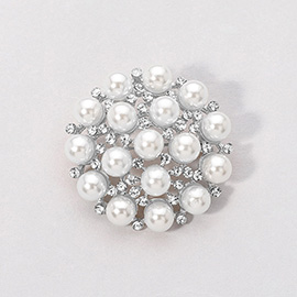 Pearl Cluster Pin Brooch