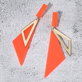 Neon Acrylic Retro Geometric Dangle Earrings