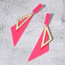 Neon Acrylic Retro Geometric Dangle Earrings