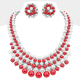 Pearl Embellished Collar Necklace