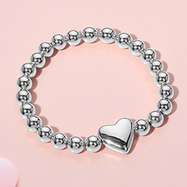 Metal Heart Pointed Ball Stretch Bracelet