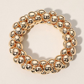 Chunky Metal Bubble Beaded Stretch Bracelet