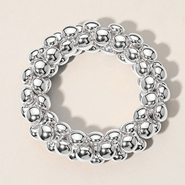 Chunky Metal Bubble Beaded Stretch Bracelet