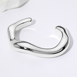 Metal Wavy Dome Cuff Bracelet