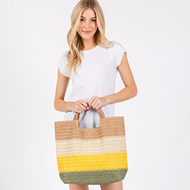 Multi Color Stripe Tote Bag / Beach Bag