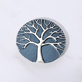 Colored Metal Tree of Life Magnetic Brooch