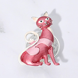 Colored Metal Cat Magnetic Brooch