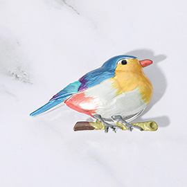 Colored Metal Bird Magnetic Brooch