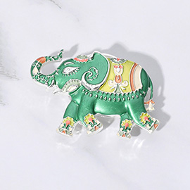 Colored Metal Elephant Magnetic Brooch